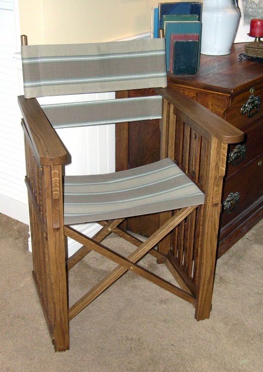 Unlike a regular folding directors chair, which uses metal braces 