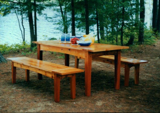 traditional picnic table can be difficult at times to get in and out 